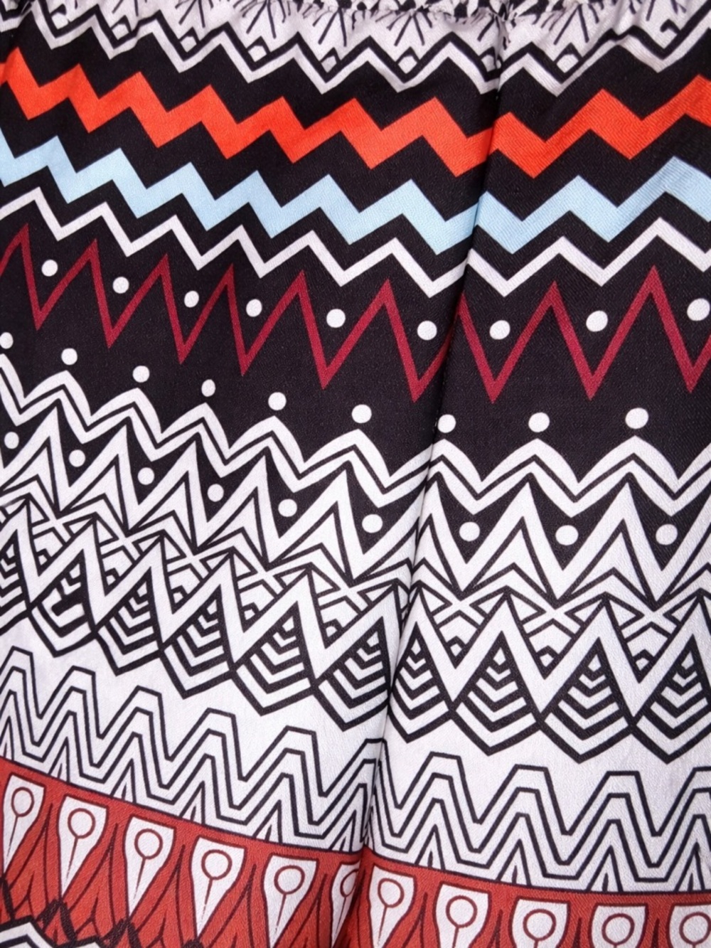 Multicolor Patterned Drawstring Pants - Picture 9 of 9